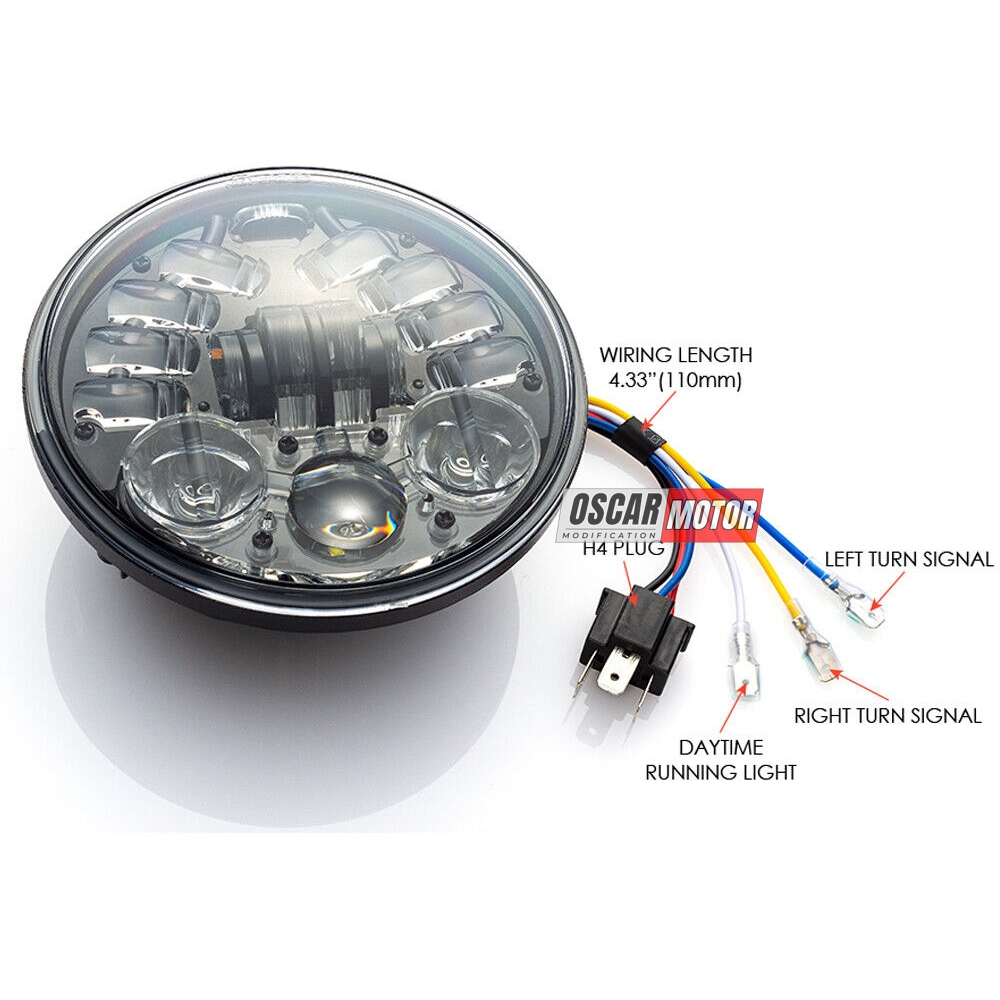 LAMPU DEPAN MOTOR HEADLAMP DAYMAKER BULAT HARLEY BIG LED PREDATOR MOTORCYCLE HEADLIGHT