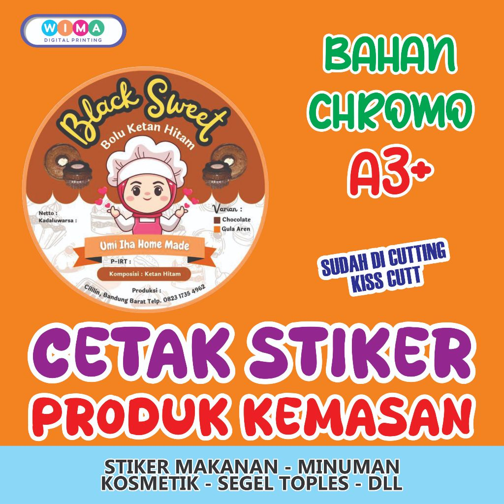 

STIKER CHROMO CETAK A3+/ LABEL KEMASAN