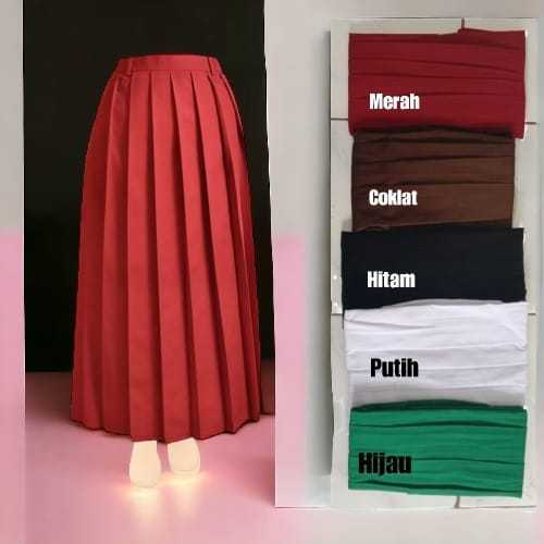 Rok seragam sekolah SD&MI Panjang Kelas 1/2/3/4/5/6 XL rempel polos rok seragam sd dan mi