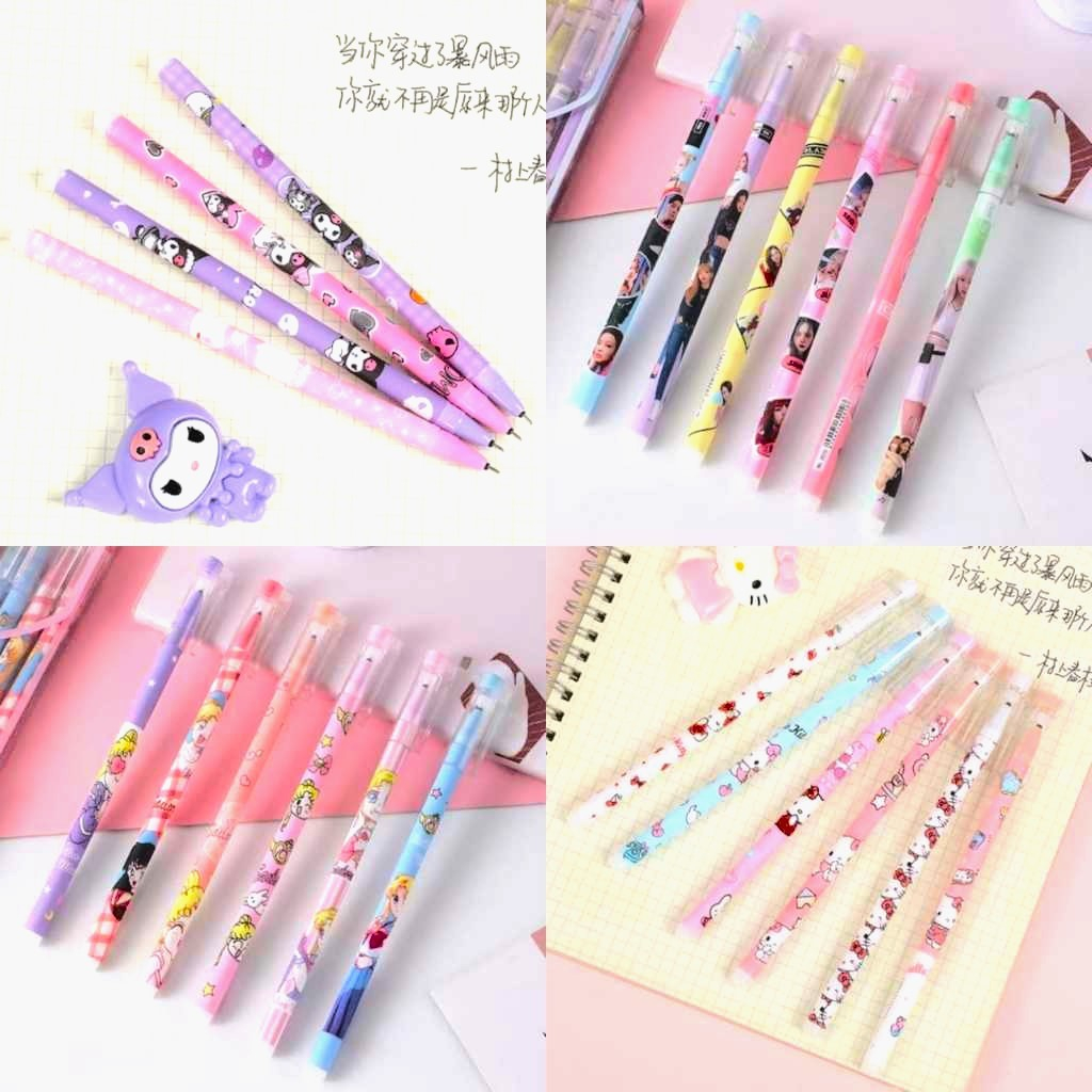 

Hello Kitty / Bear / Kuromi / Sailor Moon / BT21 / Black PINK - Erasable Pulpen Lucu Arti nya Pena Yang Bisa Di Hapus Atau Tinta Pada Pul Pen Hitam Eras Ble Anak Perempuan Wanita DiHapus Bolpen Hitam Harga murah laris Viral Warna Pink Alat Tulis Sekolah A