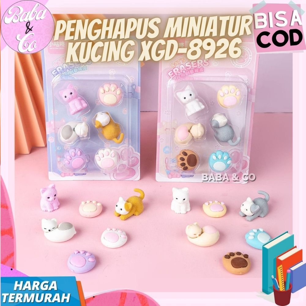 

PENGHAPUS PENSIL LUCU PENGHAPUS MINIATUR KUCING XGD-8926 CUTE CAT ERASER SET PENGHAPUS KUCING IMUT