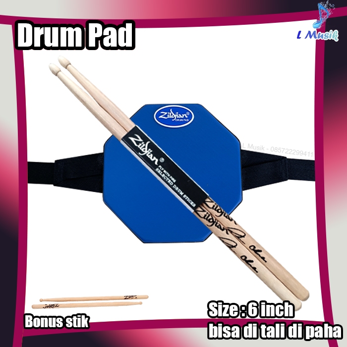 PAD DRUM 6IN LATIHAN DRUM STICKING DRUM PAD
