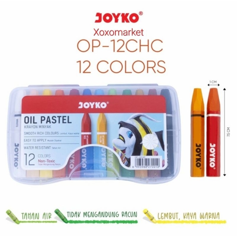 

Krayon Crayon Minyak Oil Pastel Joyko OP-12CHC / OP12S