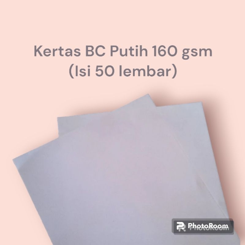 

Kertas BC Putih 160 gsm Ukuran F4/A4 (Isi 50 lembar)