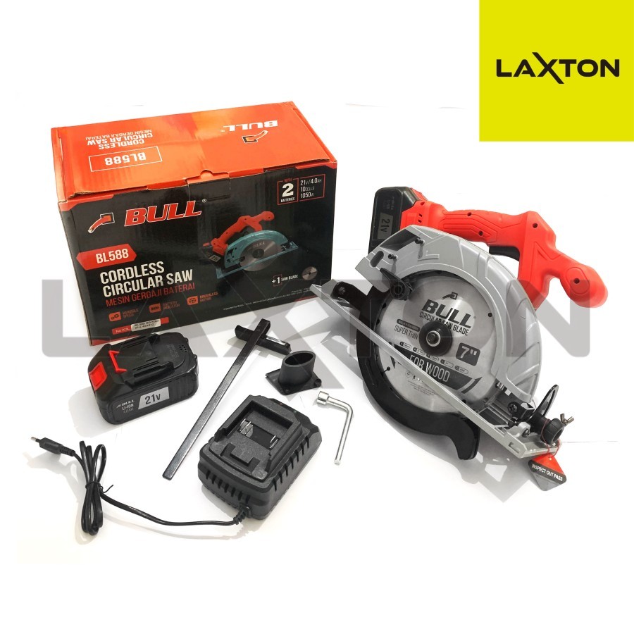 BULL Mesin Gergaji Circular Saw 7" Cordless Baterai BL588