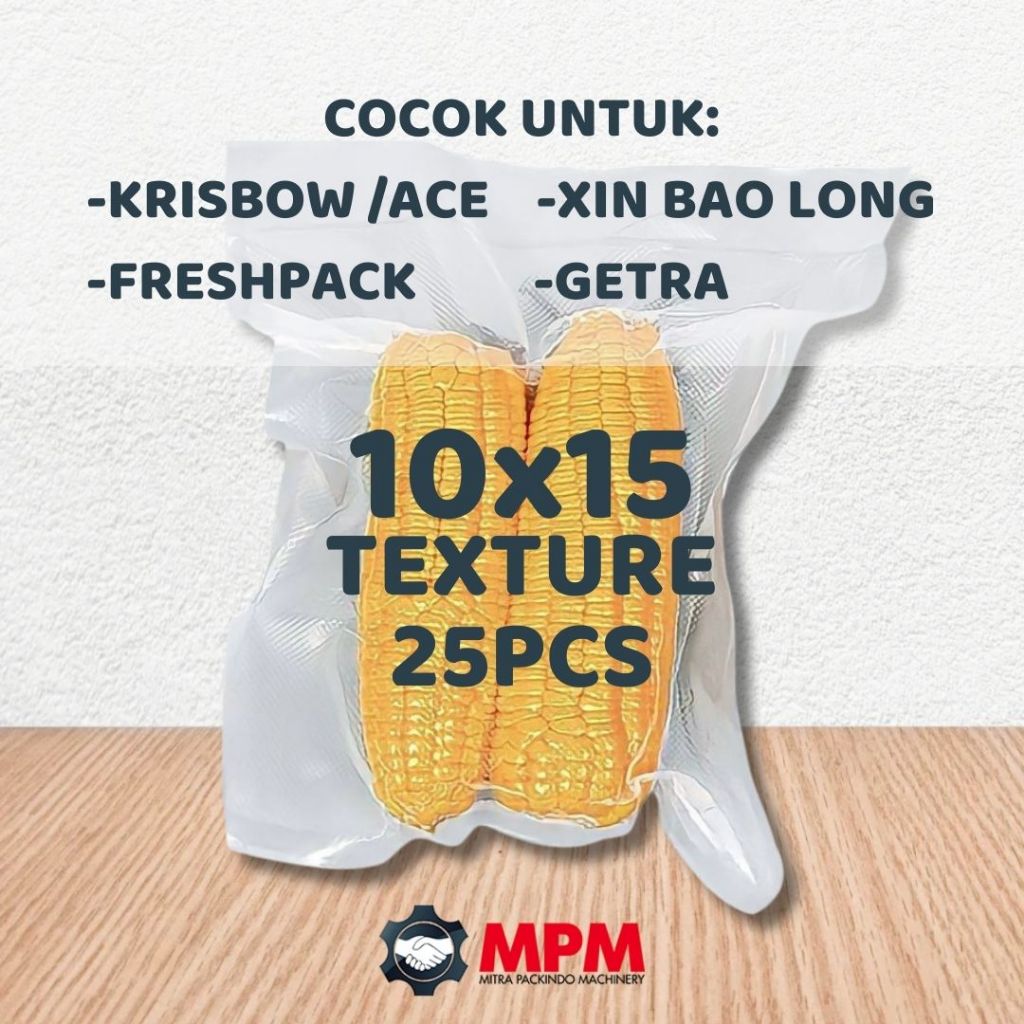 Plastik Vacuum Bag Texture Mesin Vakum Sealer ACE Freshpack Krisbow Fresh World 10x15 cm