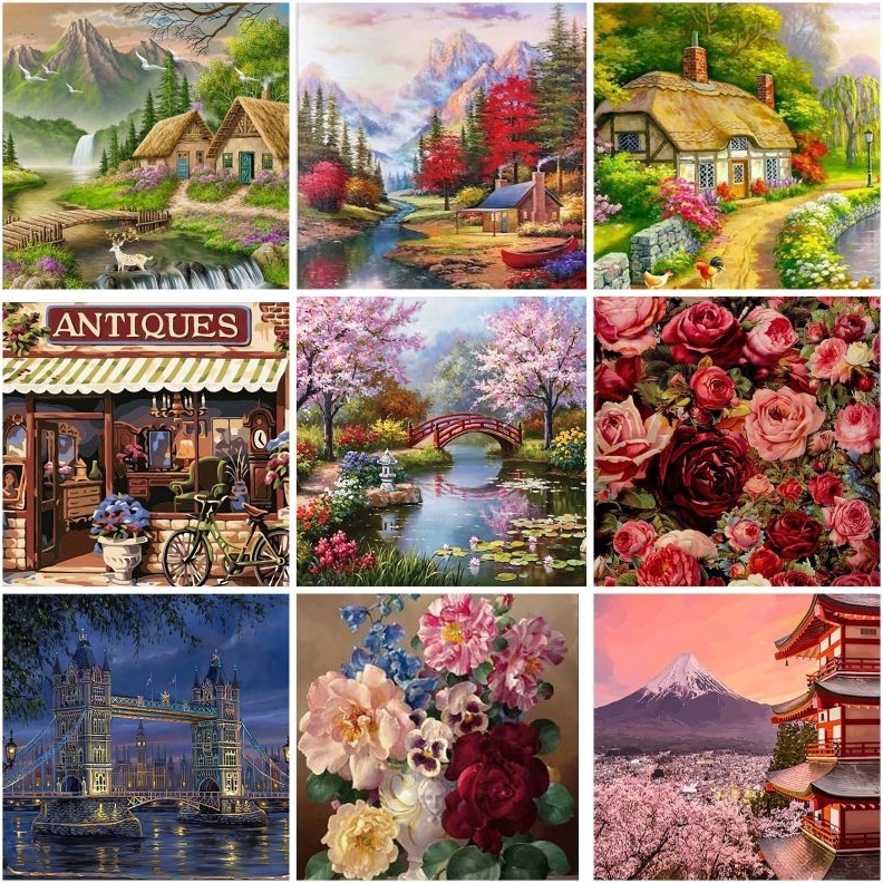 

TERLARIS BRANDS FESTIVAL 4x5cm DIY Paint By Numbers Oil Painting Kit Canvas Paint by Number
