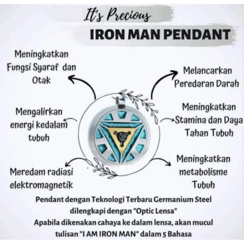 Kalung Pendant Iron man MCI