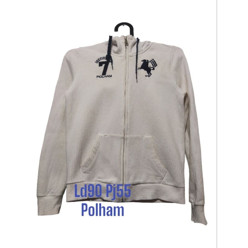 Jaket Hoodie Putih Polham S