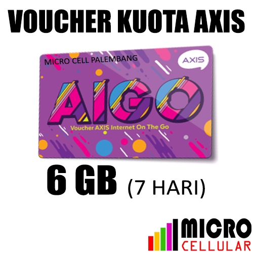 Voucher Kuota AXIS AIGO 6 GB (7 Hari) berlaku di semua Jaringan (Lokal Area West / Sumatera)