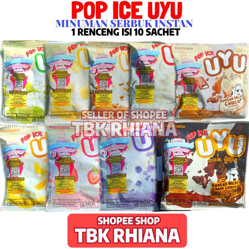 

Pop Ice UYU Serbuk 1 Renceng Isi 10 Sachet