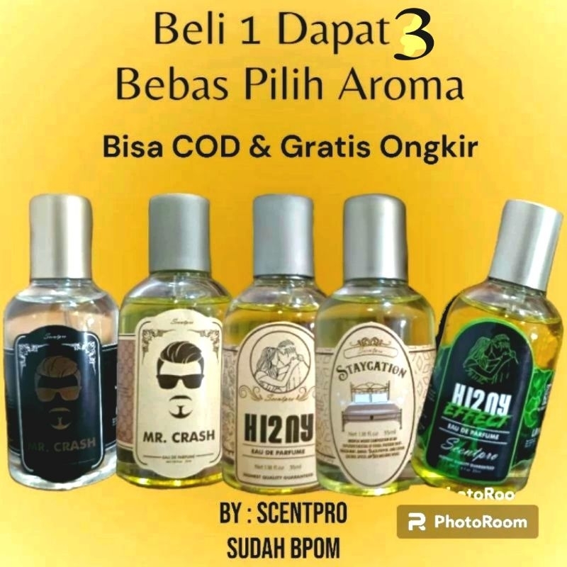 BELI 1 DAPAT 3 - PARFUM ORIGINAL SCENTPRO MR.CRASH GOLD & BLACK H12NY EFFECT & GOLD PARFUM PEMIKAT P