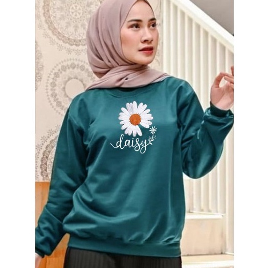 Model Terkini Kaos Lengan Panjang flowers  Kaos Sweatshirt  Atasan Wanita  Atasan Wanita Lengan Panj