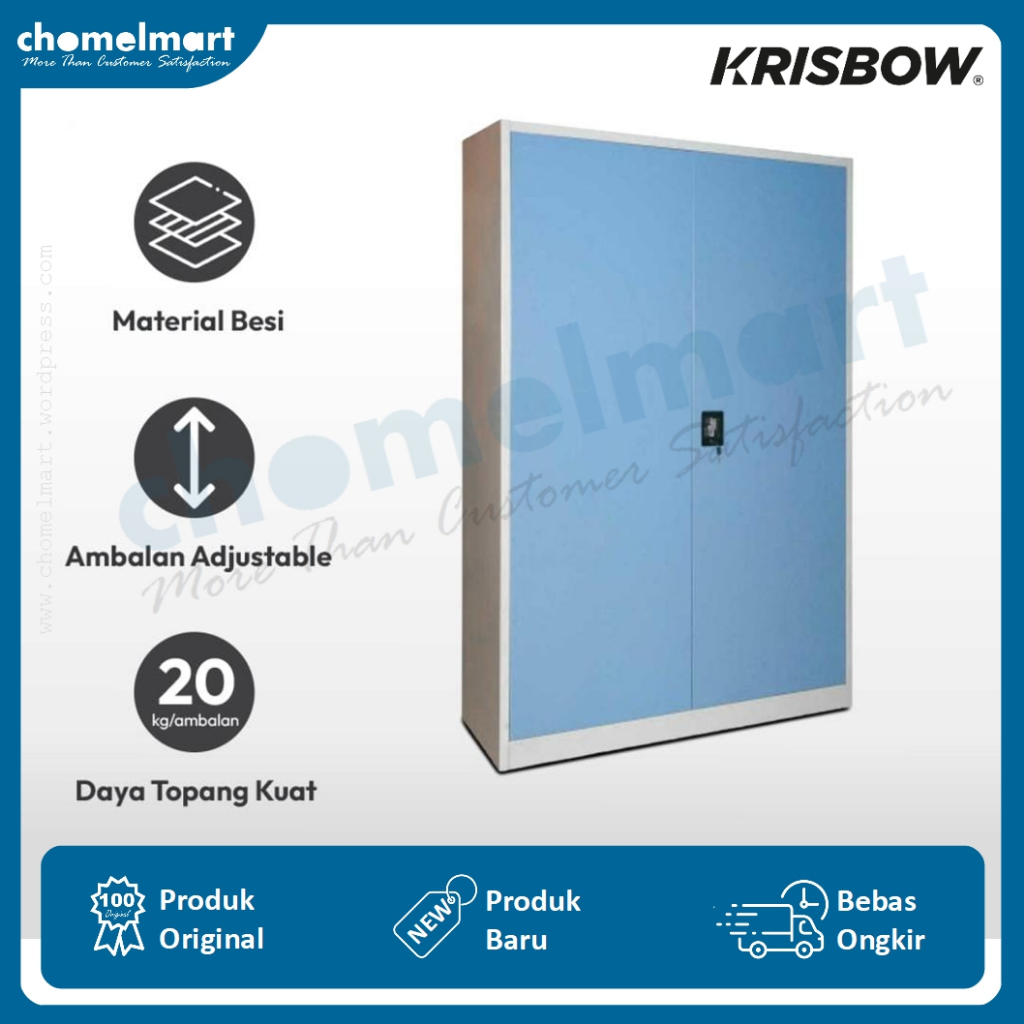 Krisbow Lemari Arsip Kantor Besi 2 Pintu – Biru KW1700201