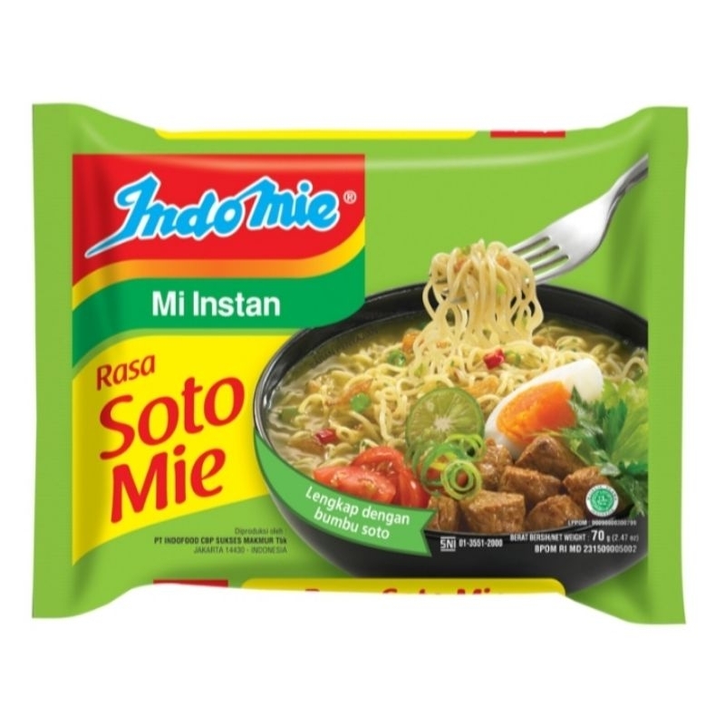 

Indomie Mie Instan Rasa Soto Mie isi 70 gram