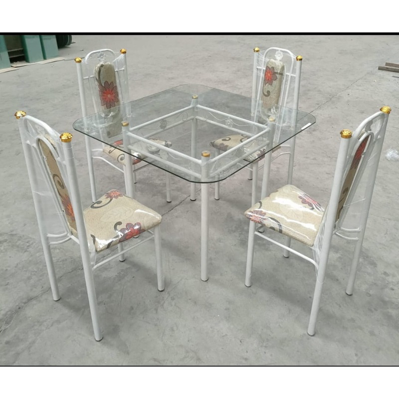 MEJA MAKAN KACA KURSI 4,MEJA MAKAN BESI