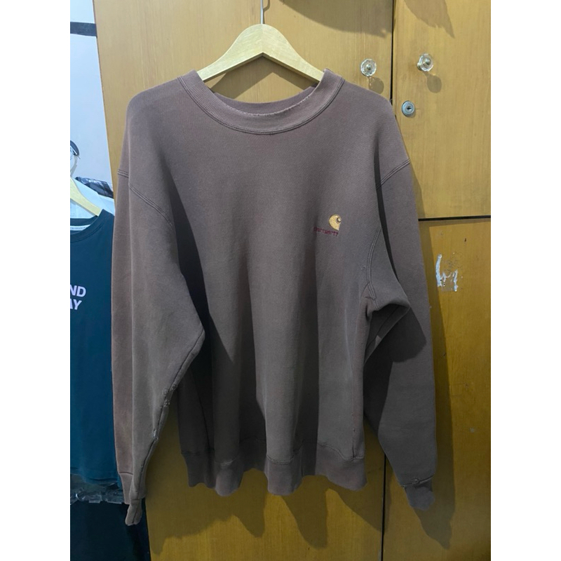 Vintage sweatshirt carhartt brown 80's rugged outdoor wear carhartt
