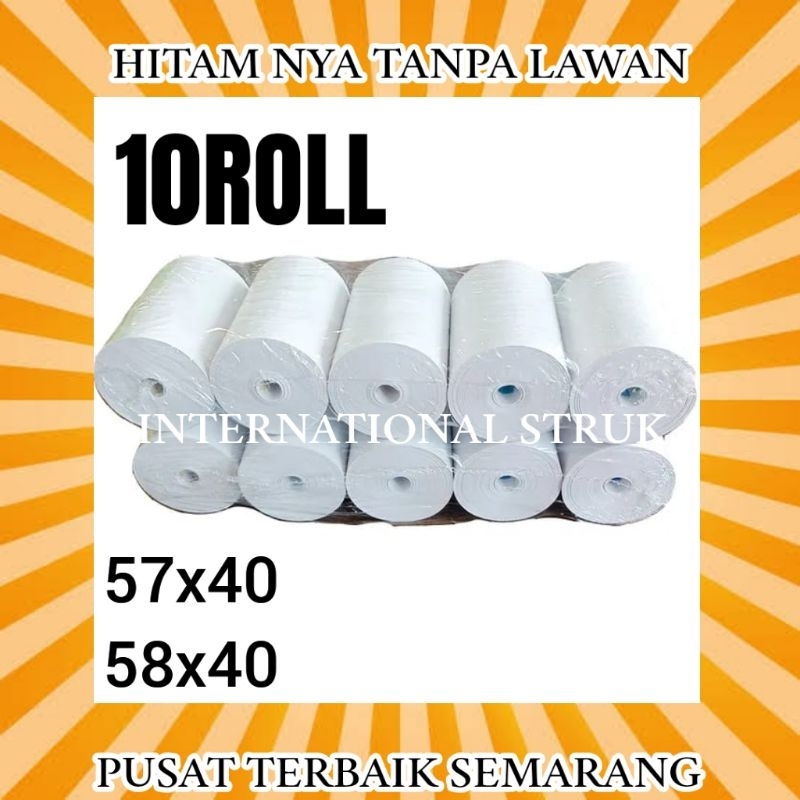 

10ROLL KERTAS STRUK THERMAL 57X40 58X40 PRINTER BLUETOOTH 58MM REGISTER 58MM STRUK