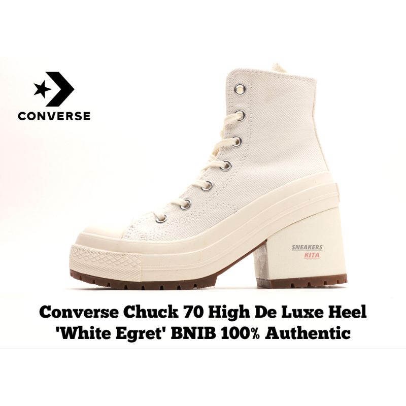 [WOMEN] Sepatu Converse Chuck 70 High De Luxe Heel White Egret A05348C BNIB 100% Authentic / Platfor