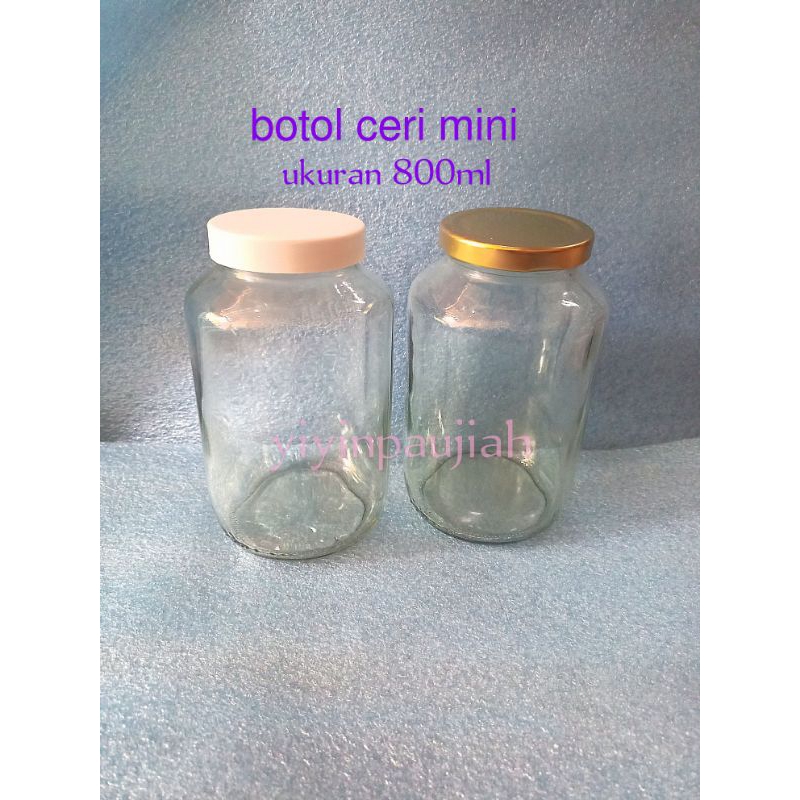 Botol kaca+tutup botol ceri mini/toples kacang ukuran 800ml