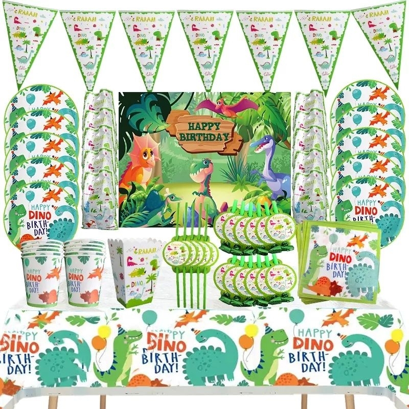 DINOSAURUS Paket perlengkapan dekorasi pesta ulang tahun birthday decoration perlengkapan ultah anak