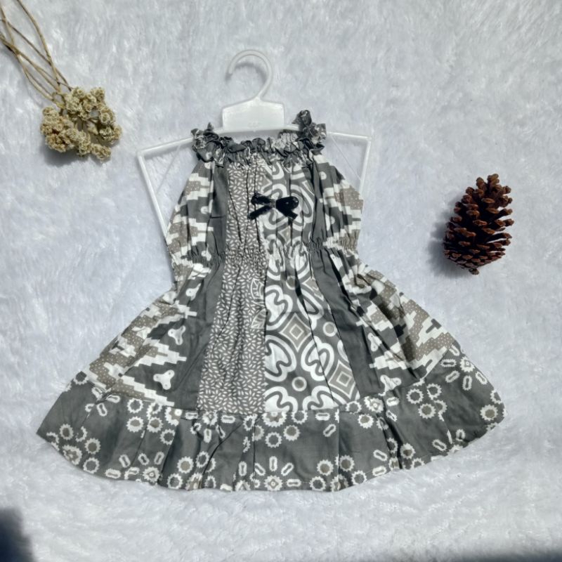 DRESS KERUT LEHER Daster Anak Perempuan Dress Harian Baju Santai Baju Kondangan Motif Batik Bayi 6 B