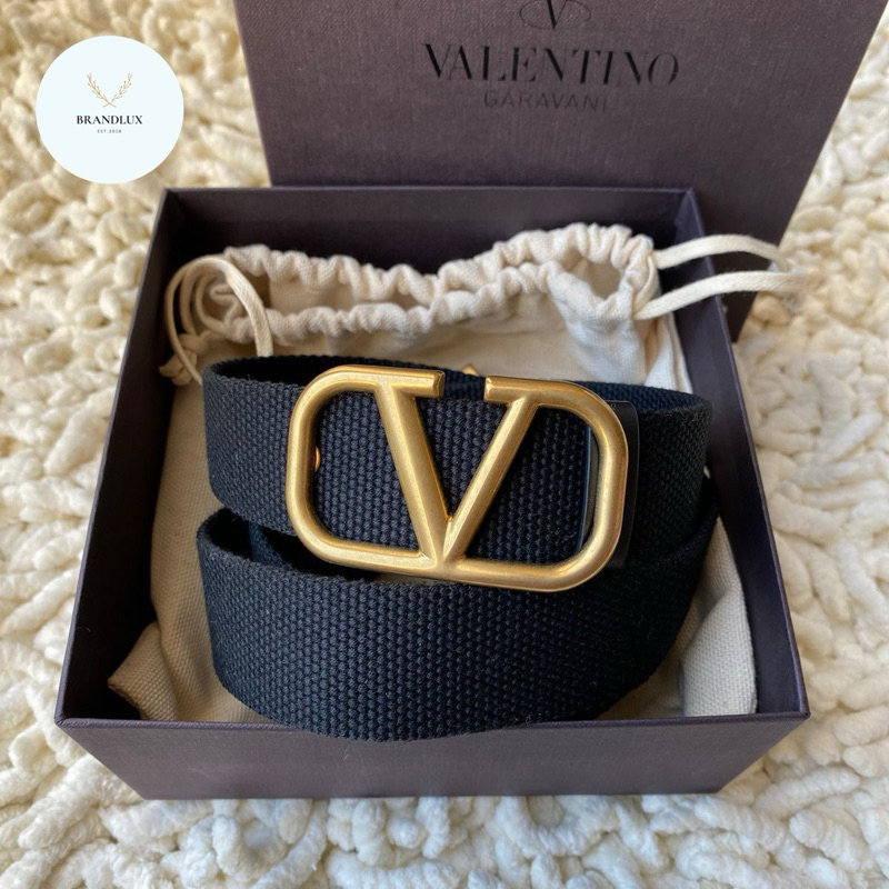 Valentino black belt canvas 3 cm