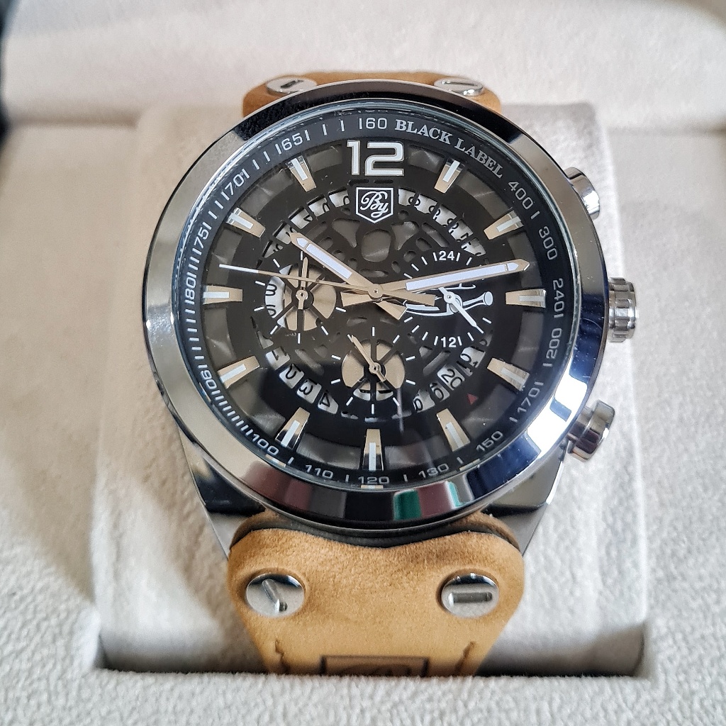 BENYAR Jaeger Jam Tangan Pria Original Chronograph Chrono Aktif Analog Quartz Baterai Silver Anti Ai