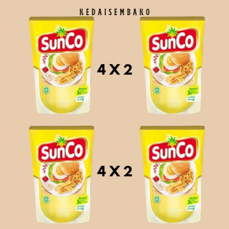 

(4 x 2) MINYAK GORENG SUNCO 2 REFIL CARGO 8 LITER