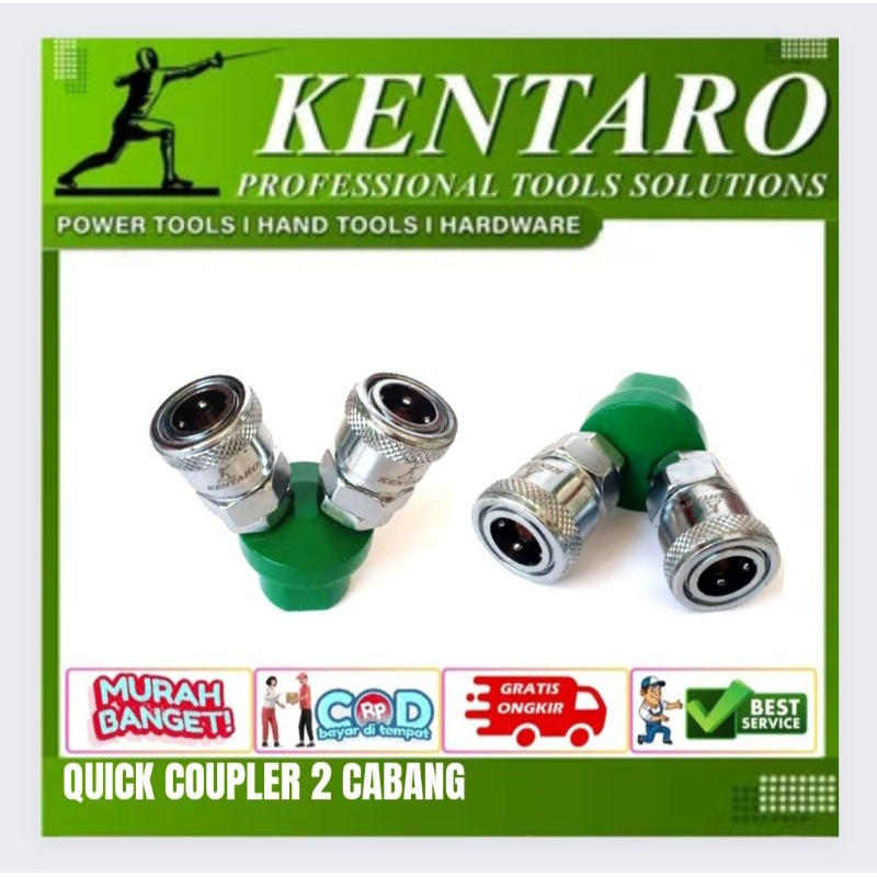 Quick Coupler Sambungan Selang Kompresor Cabang 2 KENTARO