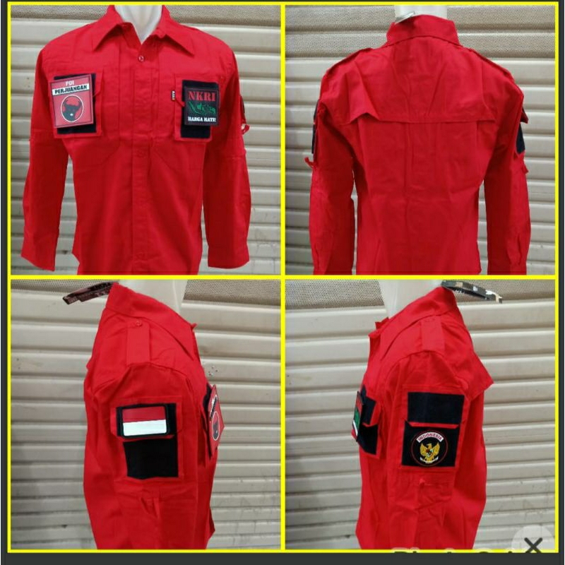 KEMEJA TAKTIKAL PDIP BAHAN RIPSTOK KEMEJA TAKTIKAL