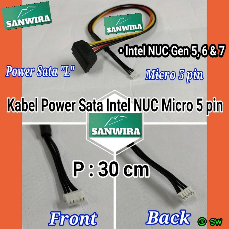 Kabel Power Sata Intel NUC / Kabel SATA "L" Intel NUC / SATA Cable L Intel Mini PC NUC Gen 5, 6, 7 /