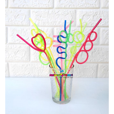 SEDOTAN TERAPI WICARA /Isi 2 Sedotan Terapi Wicara / Sedotan Spiral Ulir Unik / Alat Terapi Wicara /