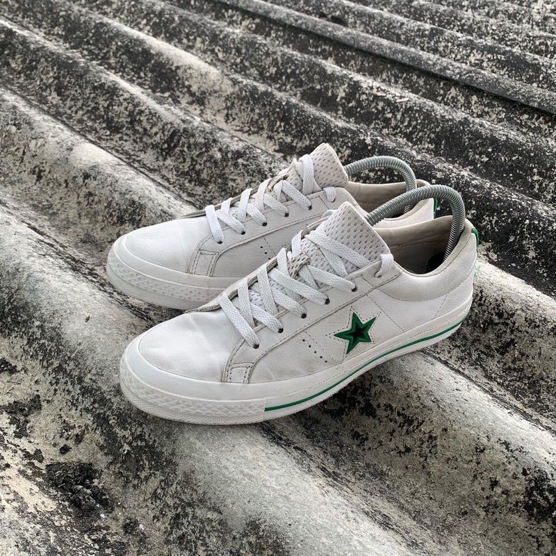 (pesanan) Converse One Star White Green Leather