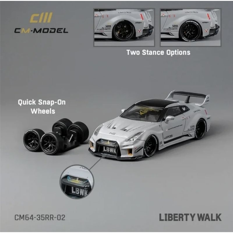 CM Model 1:64 GTR- R35 Abu Grey White Segel MULUS