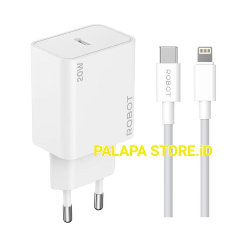 CHARGER CASAN CAS ROBOT RF6 USB C TO LIGHTNING PD 20 FAST CHARGING 20WATT FOR IPHONE XR/7+/8+/6+/XR/