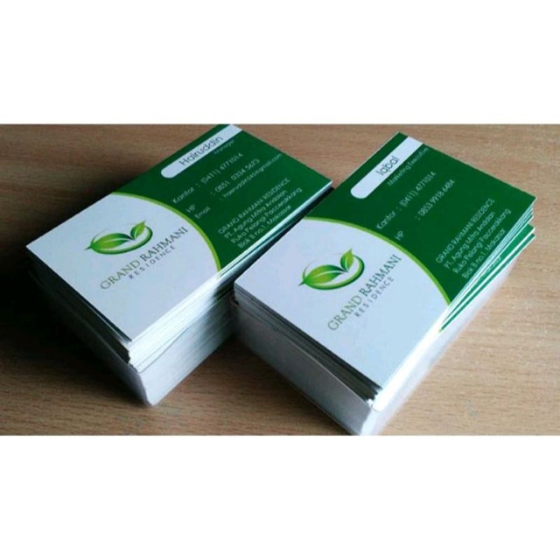 

50 pcs kartu nama bahan lenin/jasmine paper/glosy paper