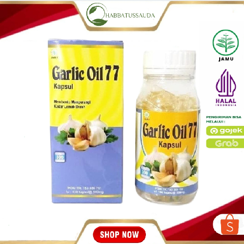 Garlic Oil 77 isi 100 kapsul Kapsul bawang putih Kapsul minyak Bawang Putih