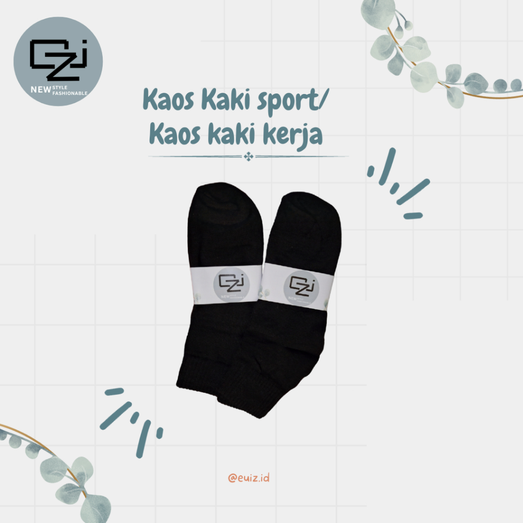 Kaos kaki olahraga/kaos kaki kerja pria dan wanita karet tebal