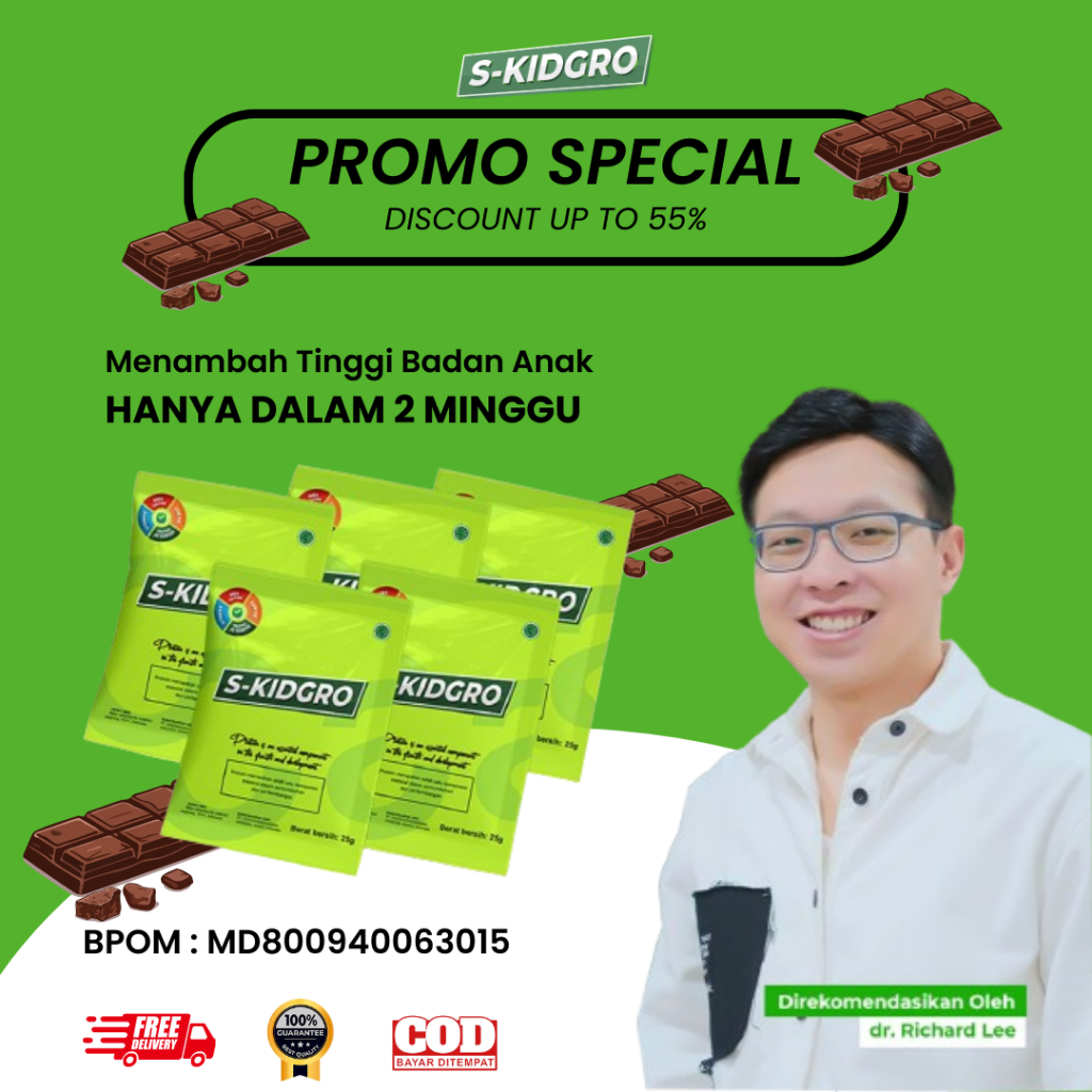 

S-KIDGRO Susu Peninggi Badan Susu Kalsium Murni Terbaik Untuk Pertumbuhan Anak - Isi 5 Sachet
