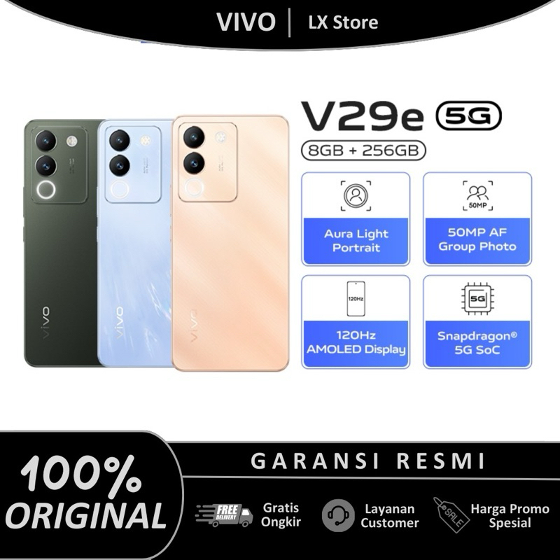 VIVO V29E 5G RAM 8GB ROM 256GB (8/256) Garansi Resmi Vivo Indonesia