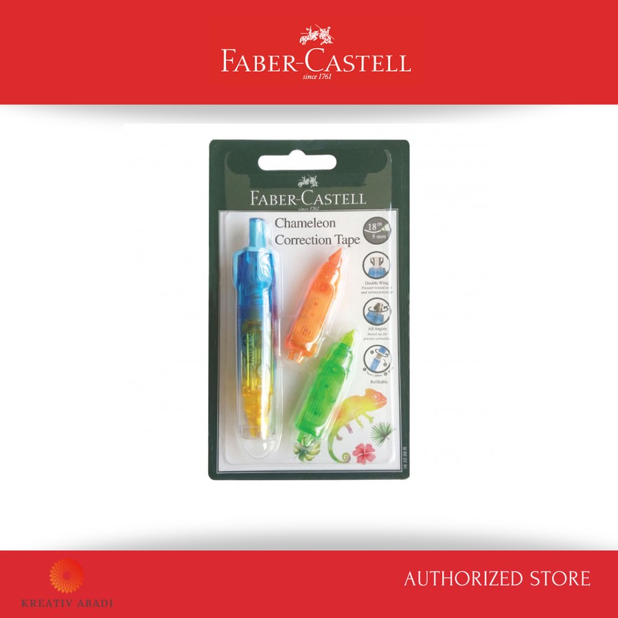 

Faber-Castell Correction Tape Chameleon + 2 Refill Bar Blue