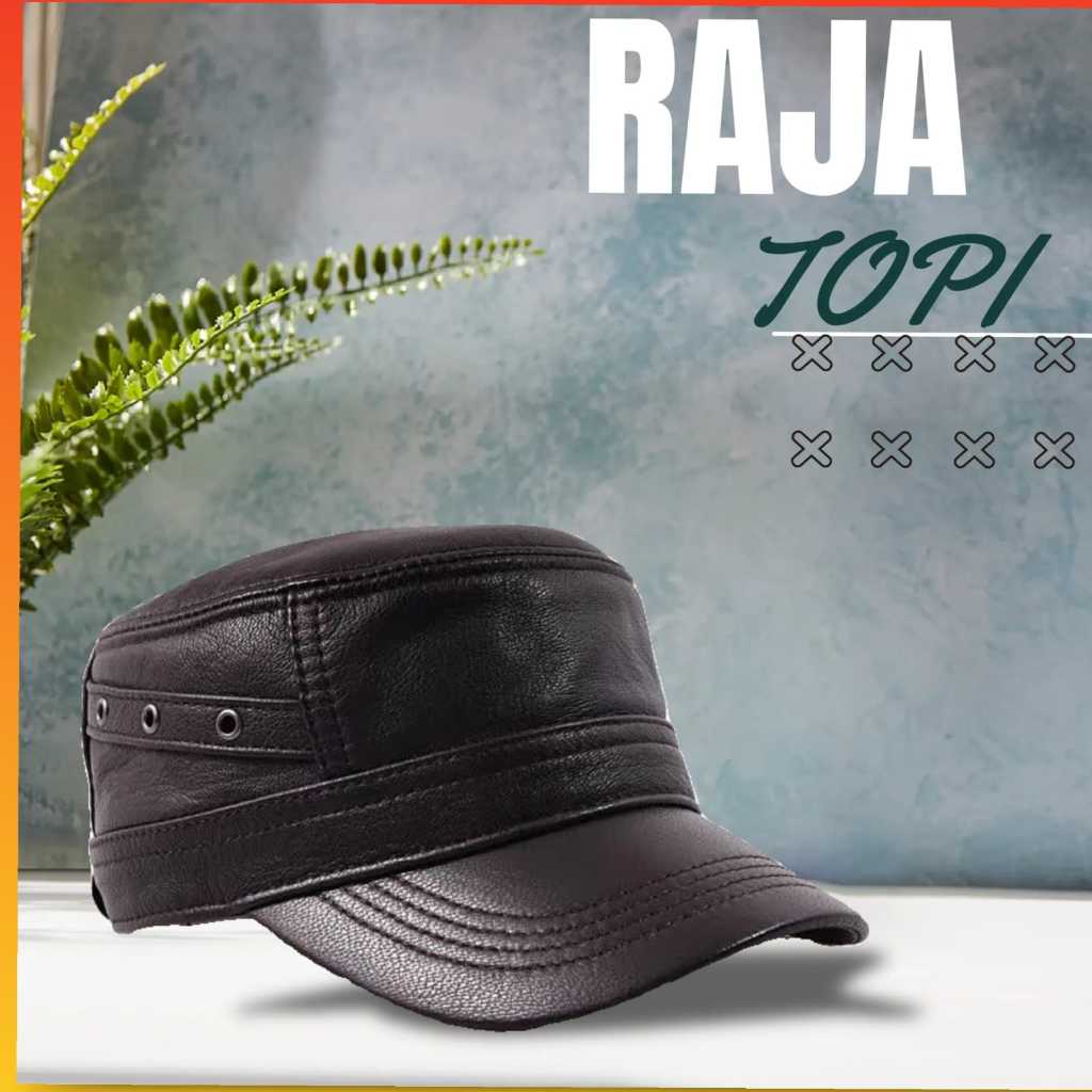 TOPI KULIT ASLI / TOPI KULIT PRIA / TOPI KULIT MODEL KOMANDO / TOPI KOMANDO KULIT