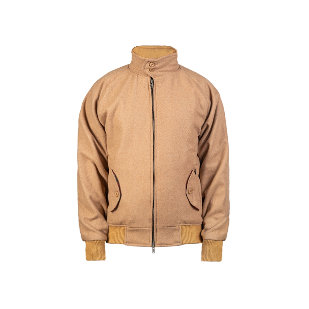 WJS - Workers Junior Stuff Jacket Harrington Cream Wool Jaket Pria Warna Krem Bahan Laken Wol