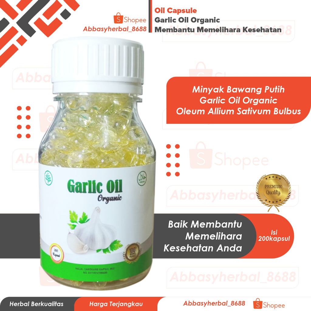 Abbasy Herbal_Kapsul Garlic Oil HSA isi 200 Kapsul