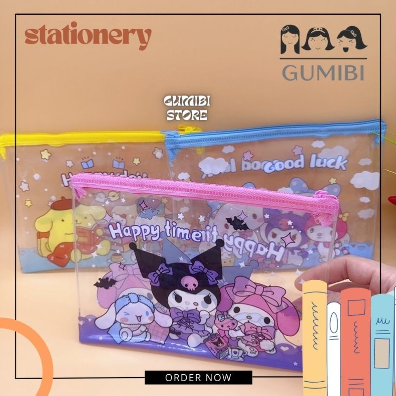 

Kotak Pensil Transparan Sanrio Pouch Besar Kuromi Melody Cinnamorol Plastic Bag Sleting Sanrio Lucu Termurah