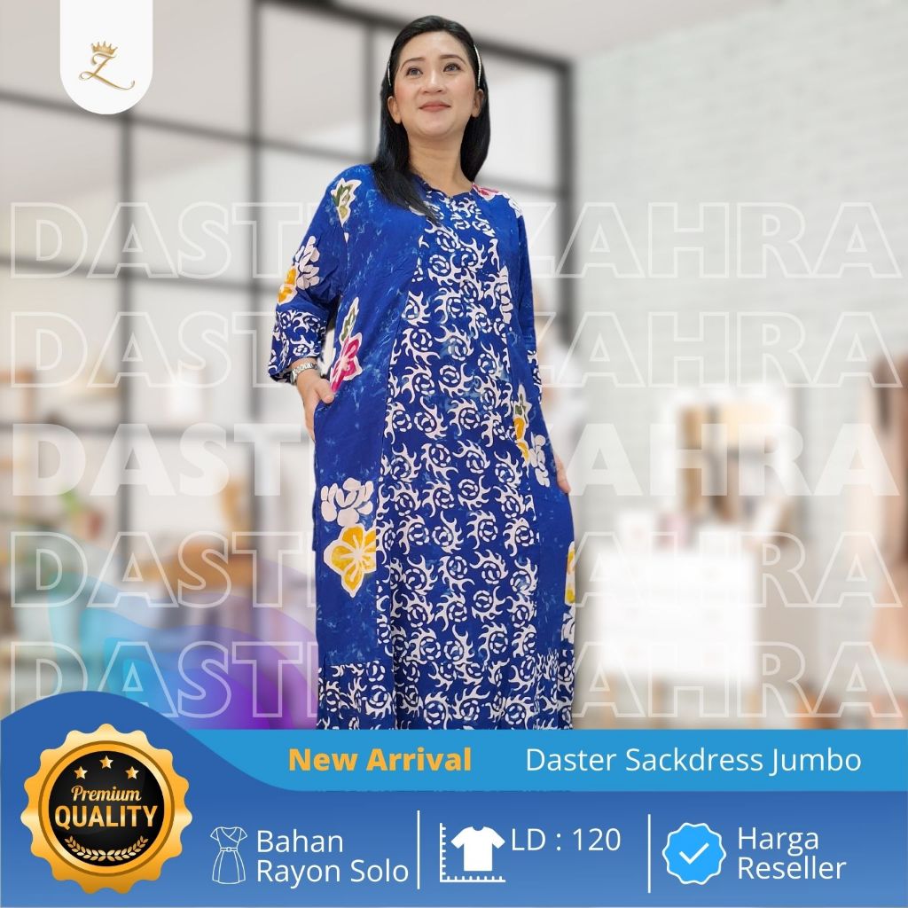 [Daster Zahra] Daster Sackdress Jumbo LD 120 Rayon Solo Tebal Premium