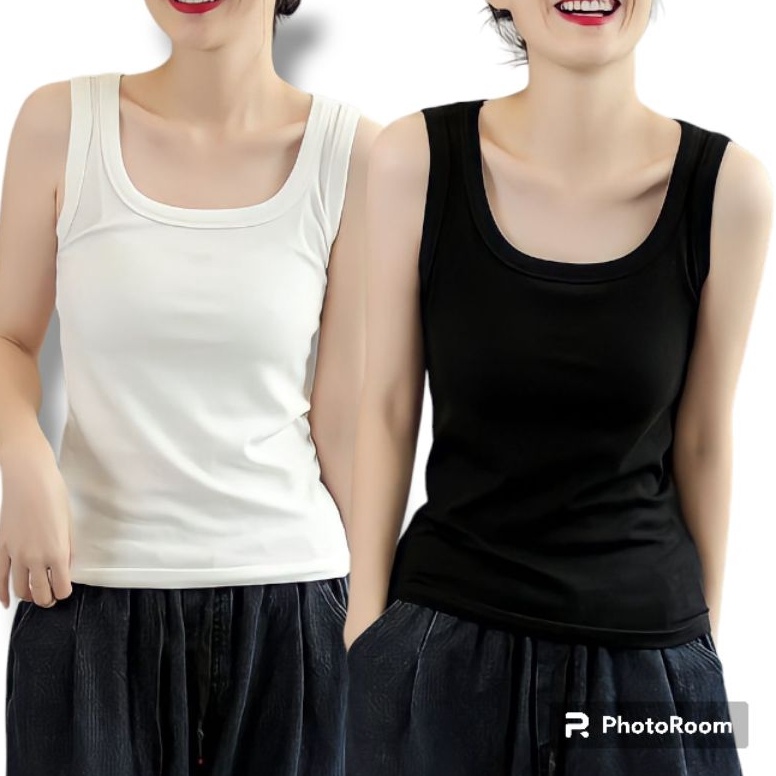 Tank Top Polos Wanita Dewasa Import  Tank Top  Tank Top Tali Besar  Singlet Cewek  Tangtop  Dalaman 
