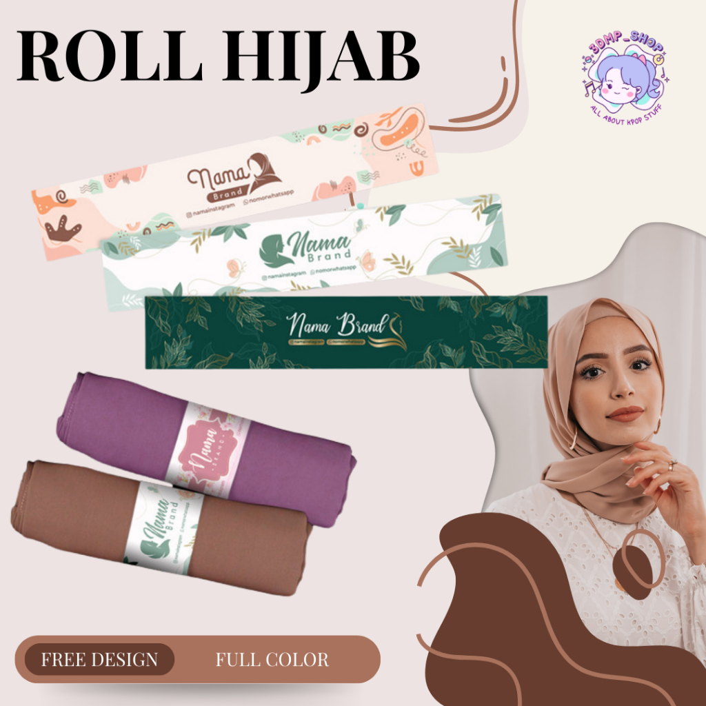 

ROLL HIJAB ROLLER PASHMINA JILBAB KERUDUNG KERTAS LABEL IKAT KERUDUNG INSTAN