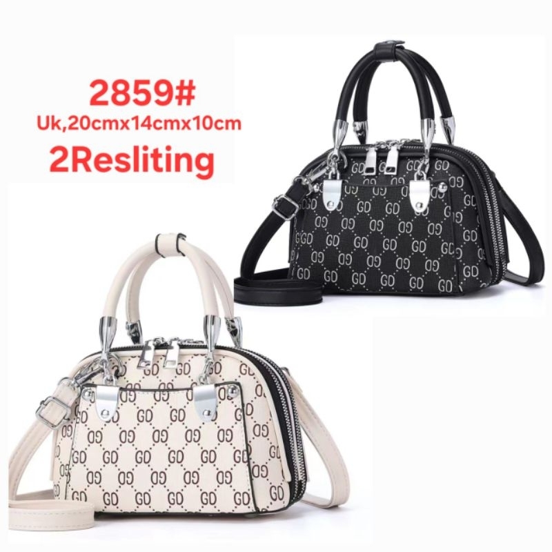 Original Tas Fashion Wanita Motif/Tas Selempang Alma Mini 20Cm 2Resleting Import